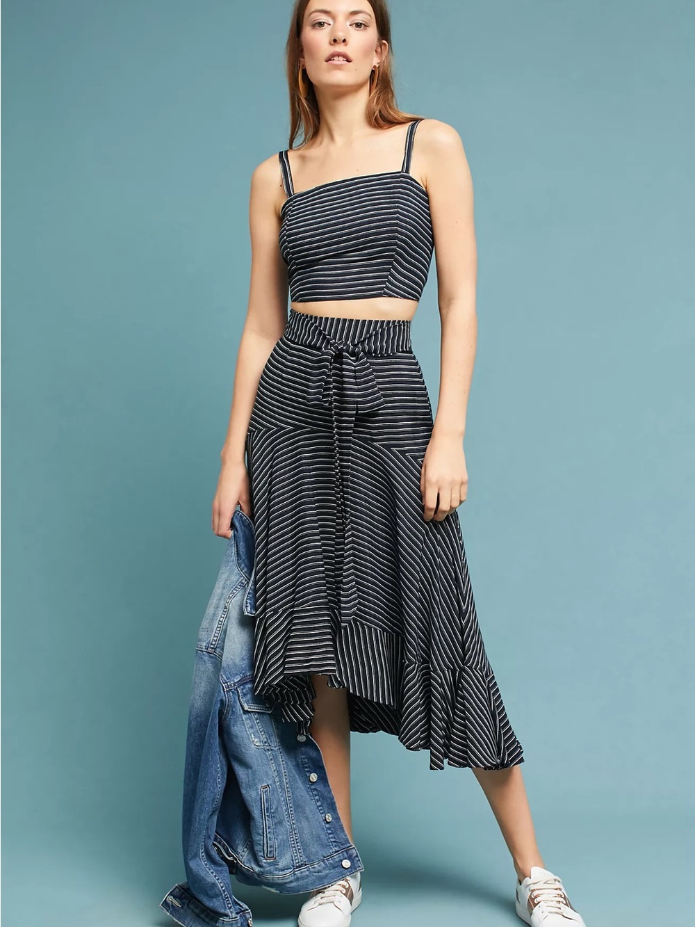 Faithfull The Brand Kamares Striped Wrap Skirt - Size 4